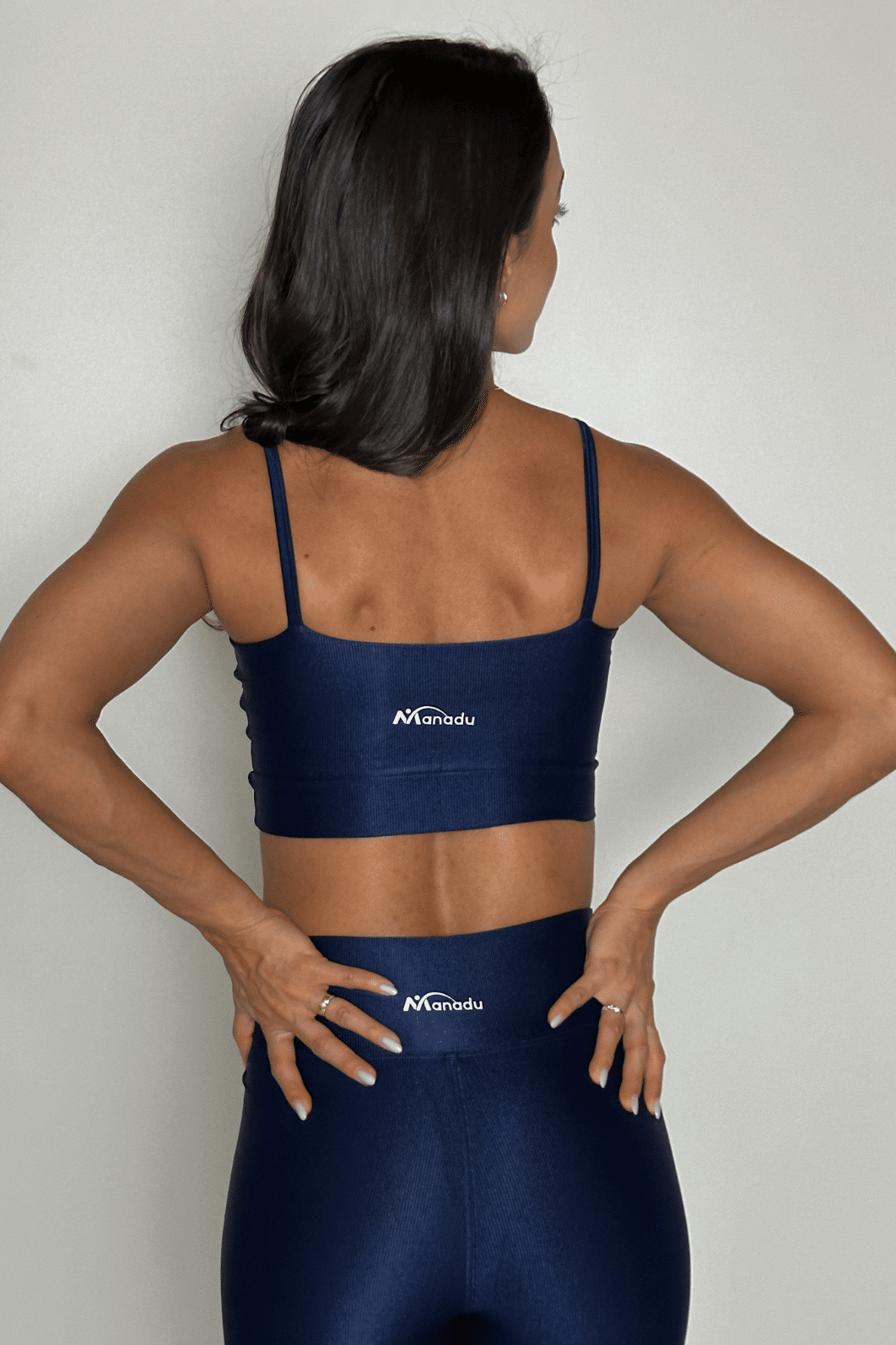 Conjunto Legging Canelado Azul Marinho + Top Alcinha Conjunto Legging Canelado Azul Marinho + Top Alcinha