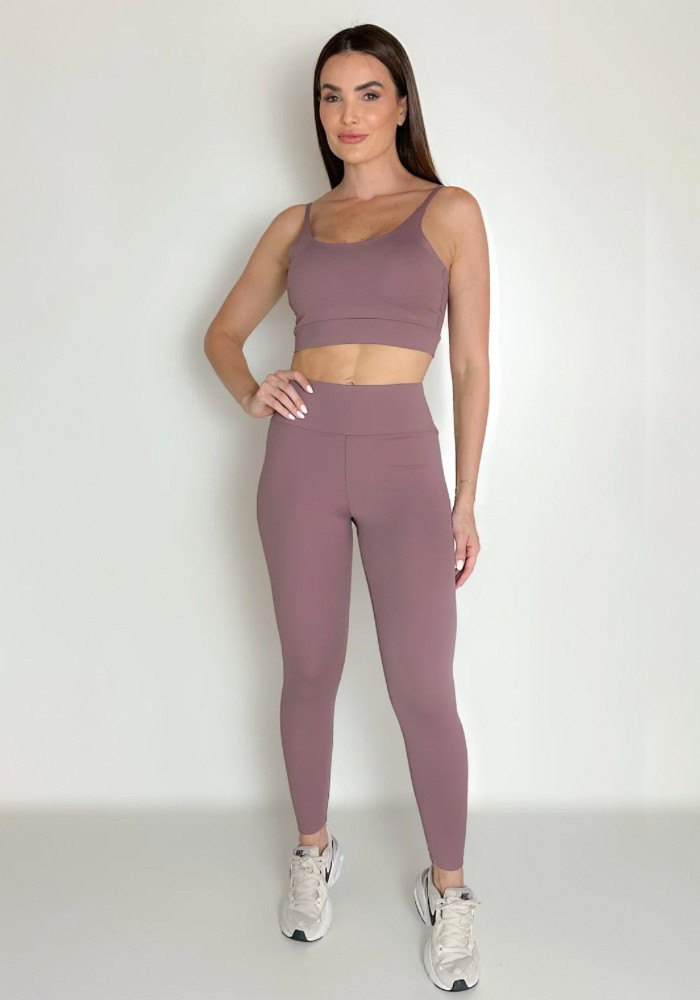 Legging Fitness cor Cacau Liso Legging Fitness cor Cacau Liso