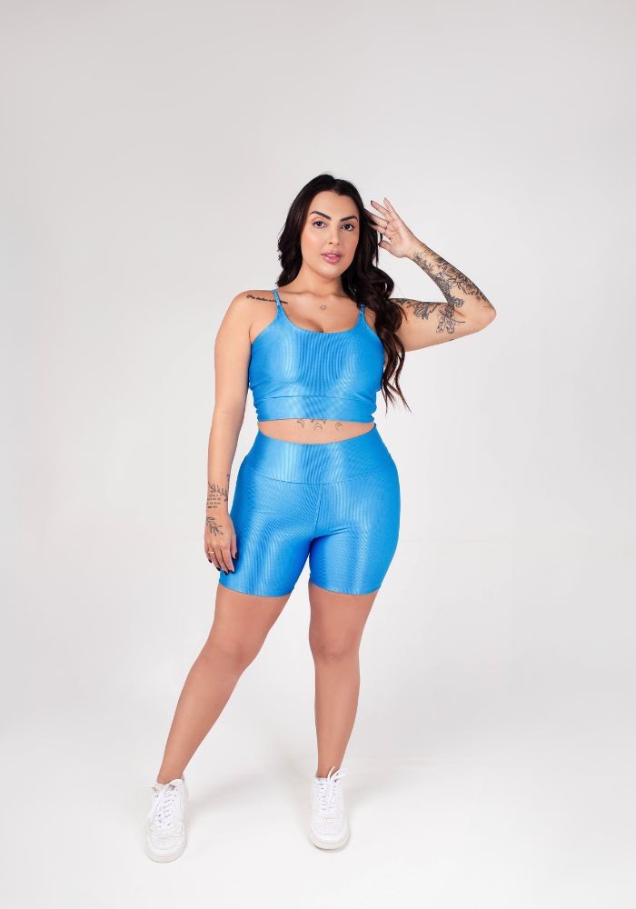Top Alcinha cor Azul Maresia Canelado