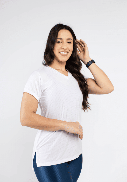 Blusa Dry Fit Longline cor Branco Blusa Dry Fit Longline cor Branco
