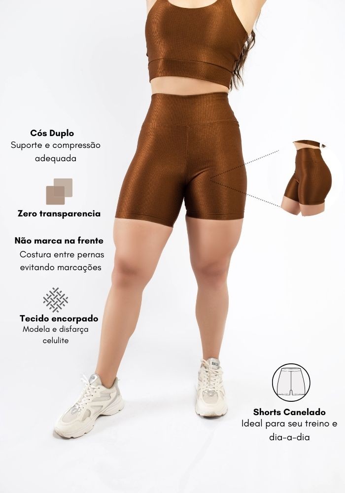 Shorts cor Marrom Coffee