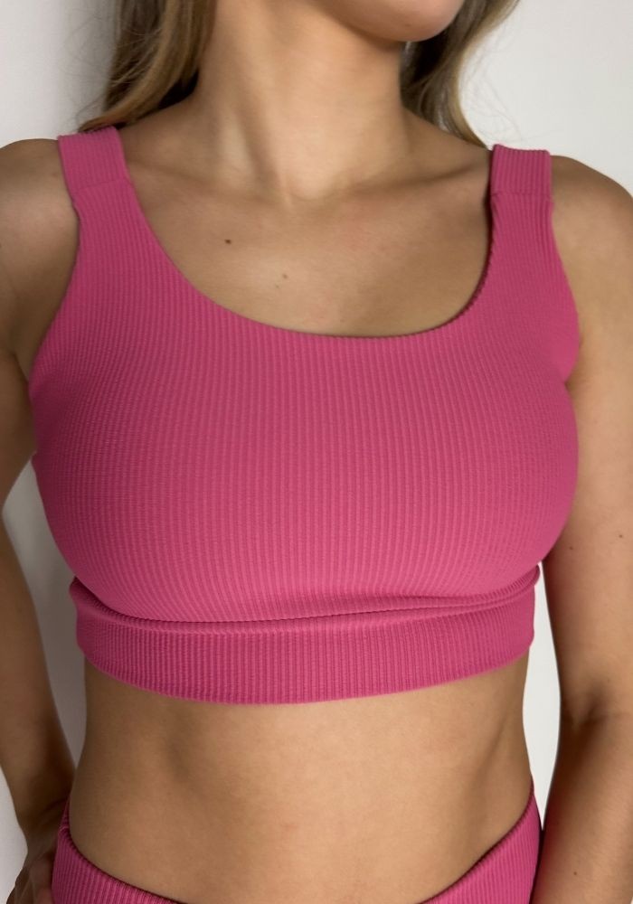 Top Eleve cor Rosa Carmim Canelado