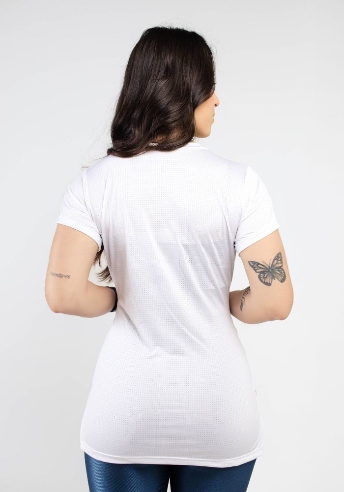 Blusa Dry Fit Longline cor Branco Blusa Dry Fit Longline cor Branco