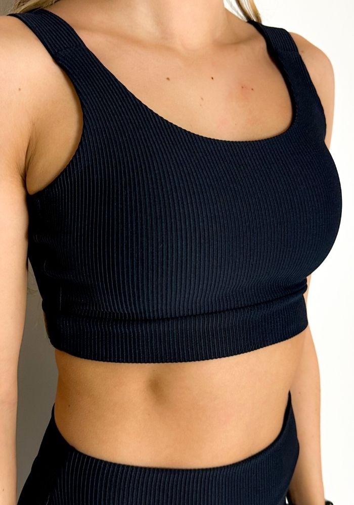 Top Eleve cor Preto Canelado