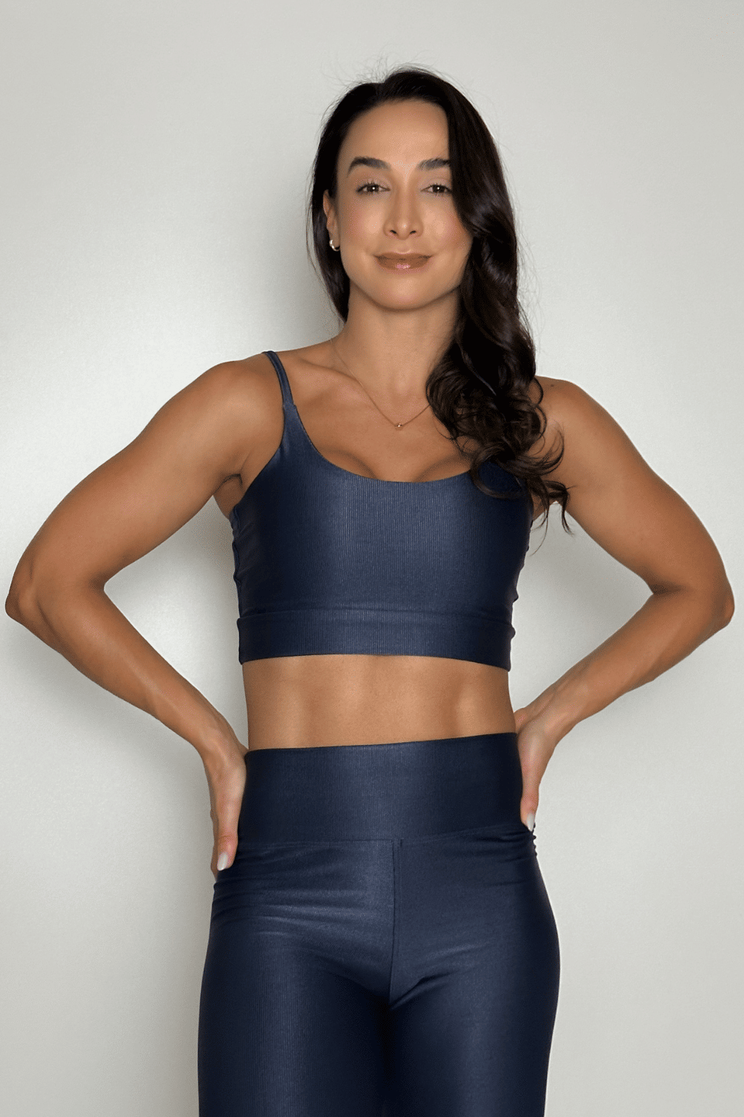 Conjunto Legging Canelado Cinza Grafiti + Top Alcinha Conjunto Legging Canelado Cinza Grafiti + Top Alcinha