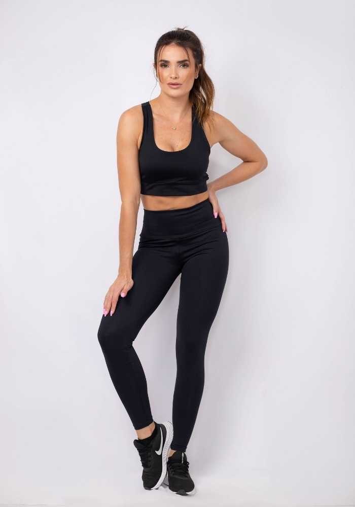 Legging Fitness cor Preto Básico Poliamida Legging Fitness cor Preto Básico Poliamida