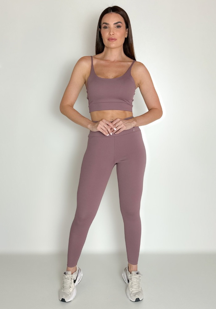 Legging Fitness cor Cacau Liso Legging Fitness cor Cacau Liso