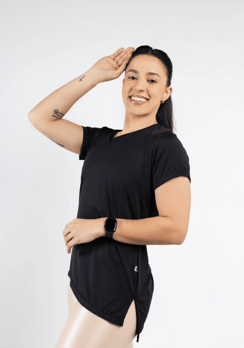 Blusa Dry Fit Longline cor Preto