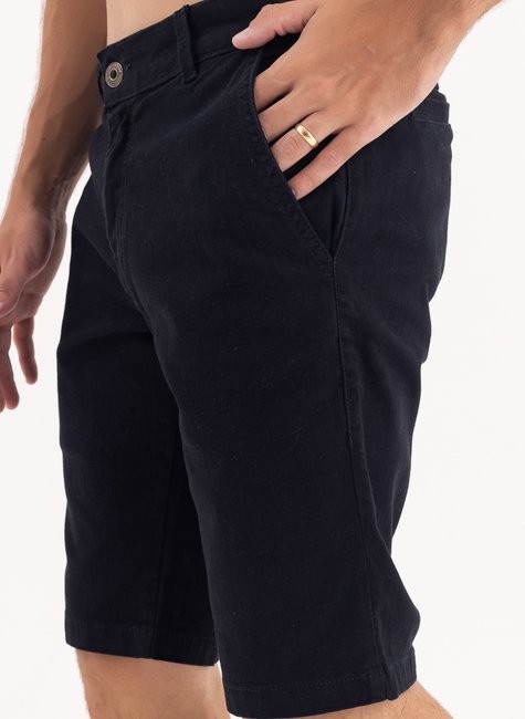 Bermuda Chino bolso Faca Sarja - Preto Bermuda Chino bolso Faca Sarja - Preto