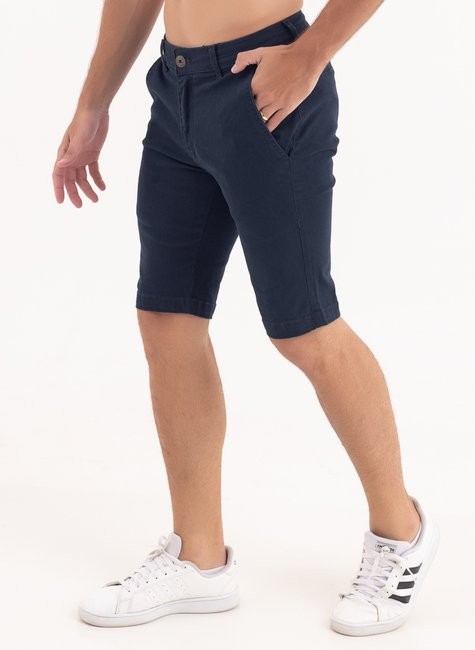 Bermuda Chino bolso Faca Sarja - Azul Marinho Bermuda Chino bolso Faca Sarja - Azul Marinho