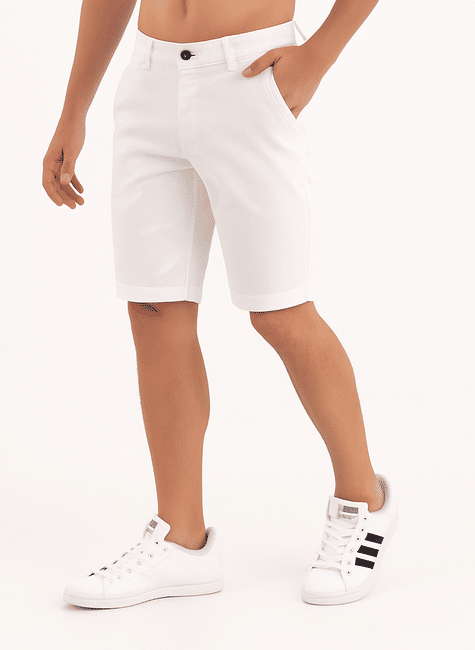 Bermuda Chino bolso Faca Sarja - Branco Bermuda Chino bolso Faca Sarja - Branco