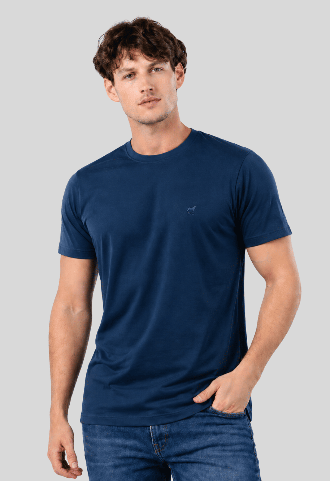 Camiseta Básica Pug Wear - AZUL MARINHO Camiseta Básica Pug Wear - AZUL MARINHO