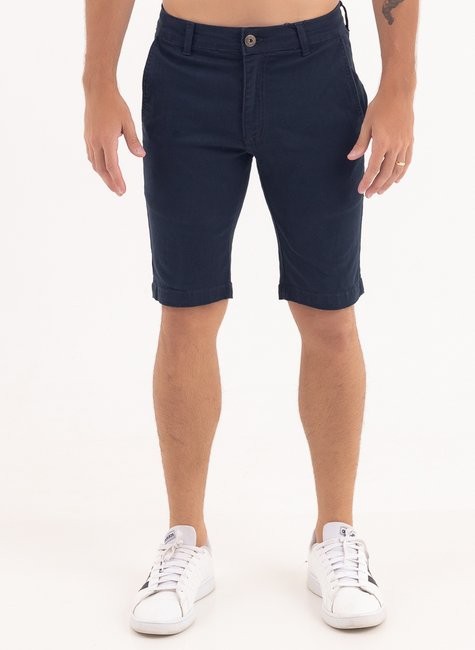 Bermuda Chino bolso Faca Sarja - Azul Marinho Bermuda Chino bolso Faca Sarja - Azul Marinho