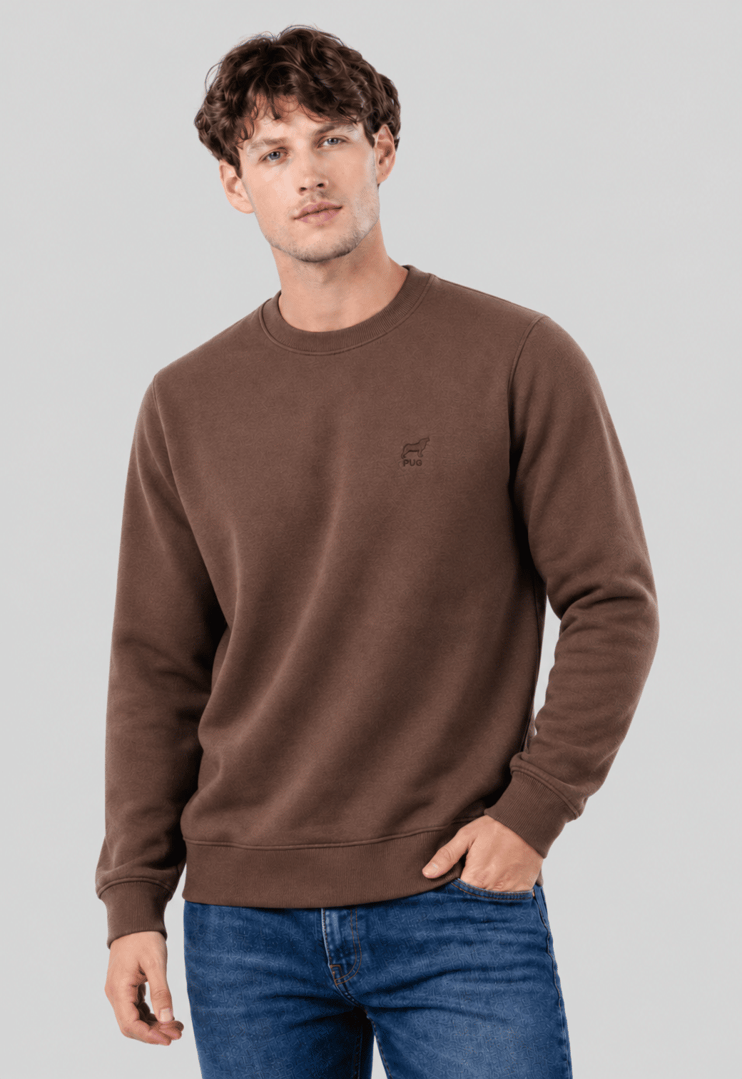 Blusão gola careca Pug Wear - Marrom Blusão gola careca Pug Wear - Marrom
