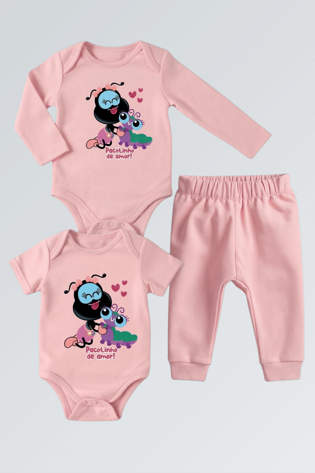 CONJUNTO 3 PEÇAS PACOTINHO DE AMOR