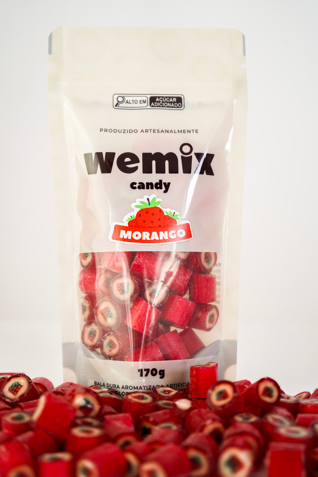 Bala Artesanal Wemix Morango 170g