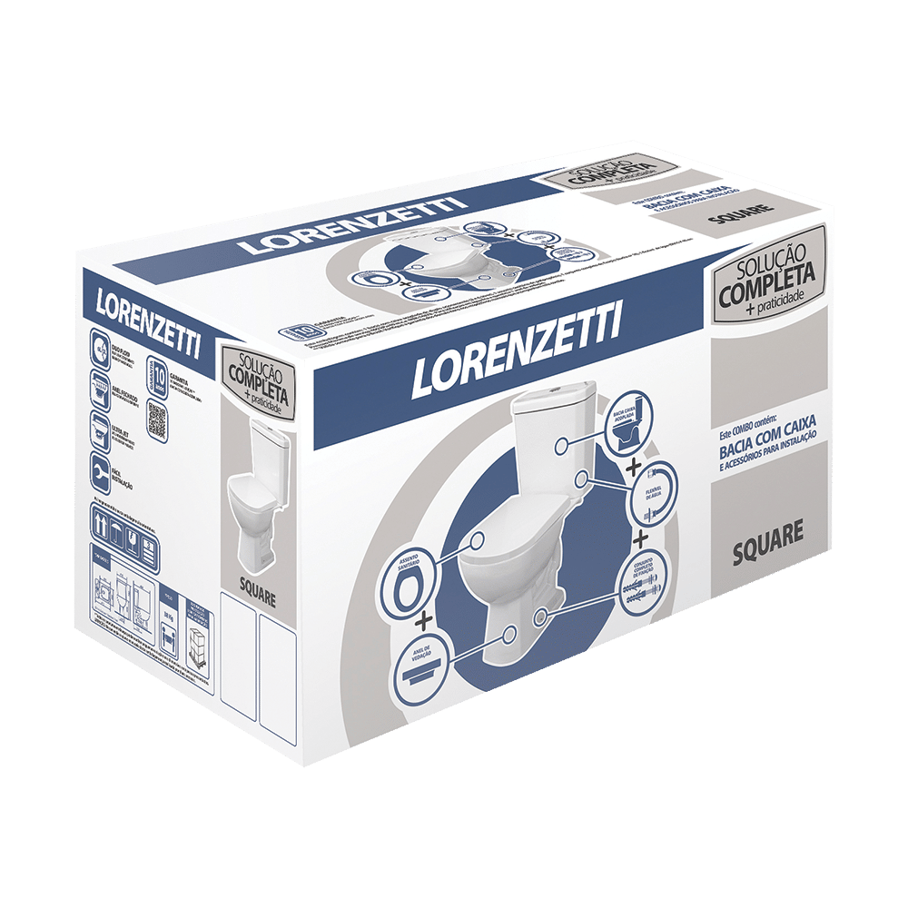 Vaso Sanitário Square Branco Lorenzetti Vaso Sanitário Square Branco Lorenzetti