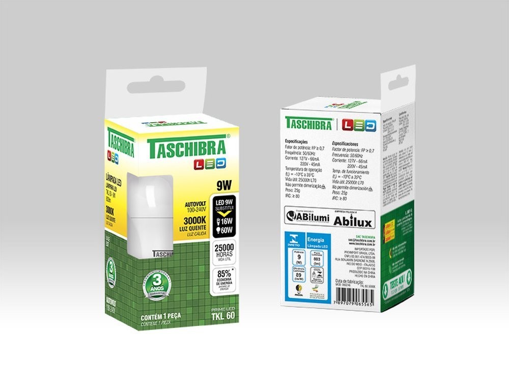 Lâmpada Led TKL 9W 3000K Taschibra Lâmpada Led TKL 9W 3000K Taschibra