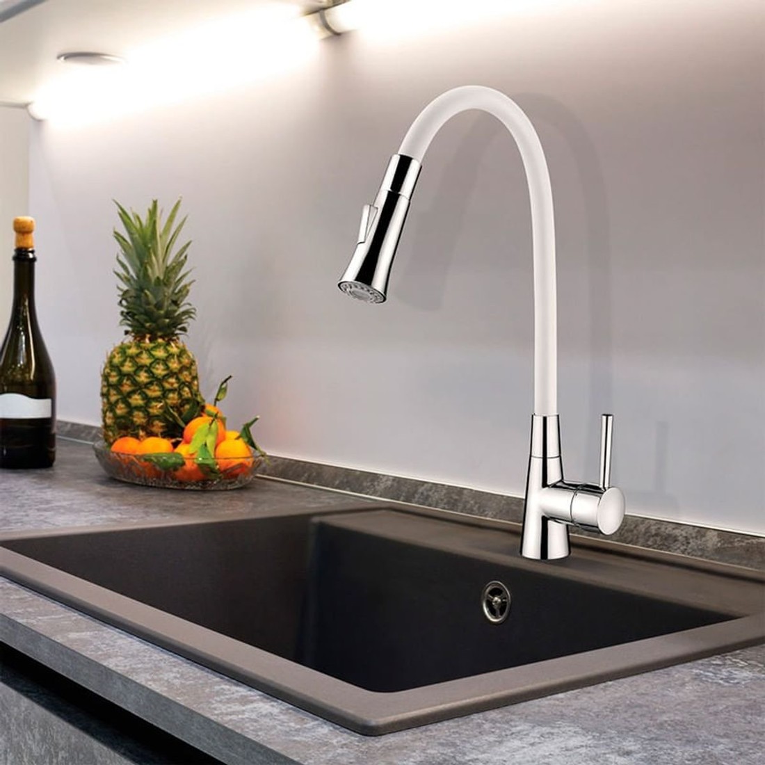 Misturador Monocomando De Mesa Bica Flex Branco/Cromado Lorenzetti 2257 W27