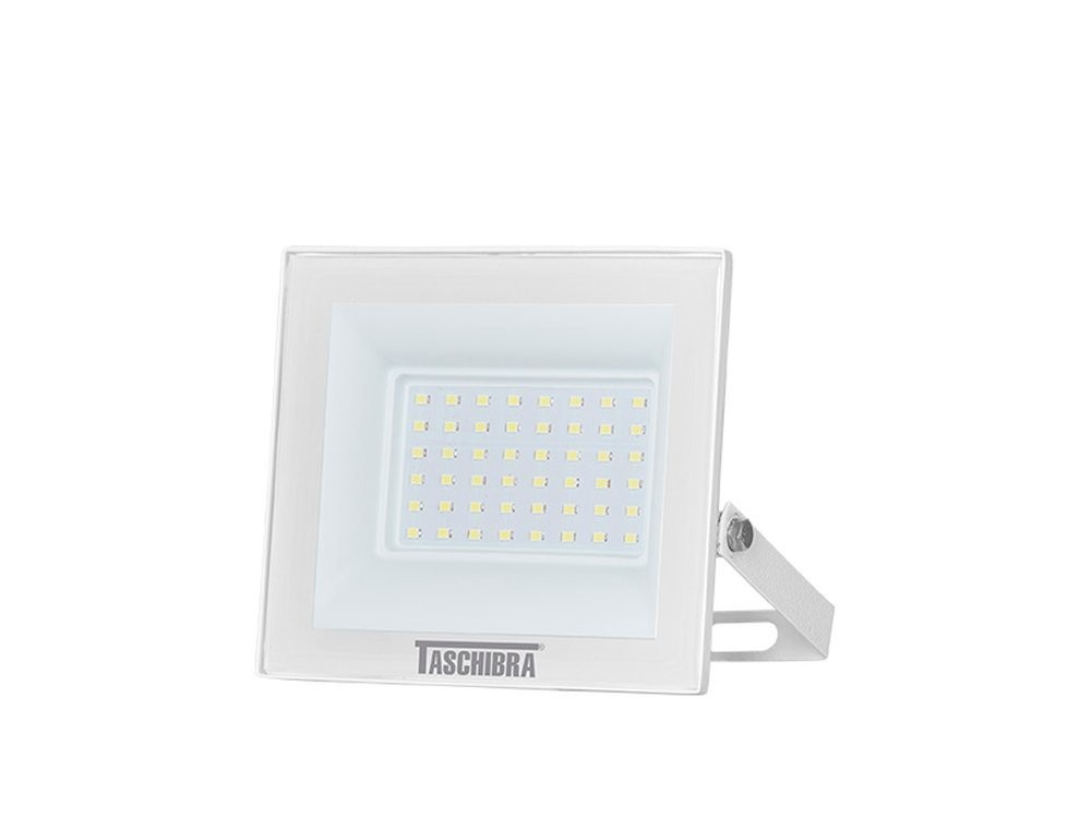 Refletor TR Led 50W Branco Com Luz Verde