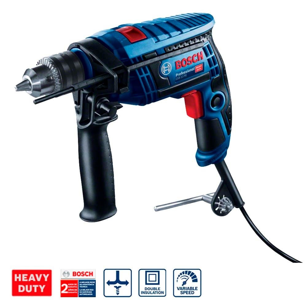Furadeira Impacto Bosch GSB13 RE 650W 220V Com 05 Brocas