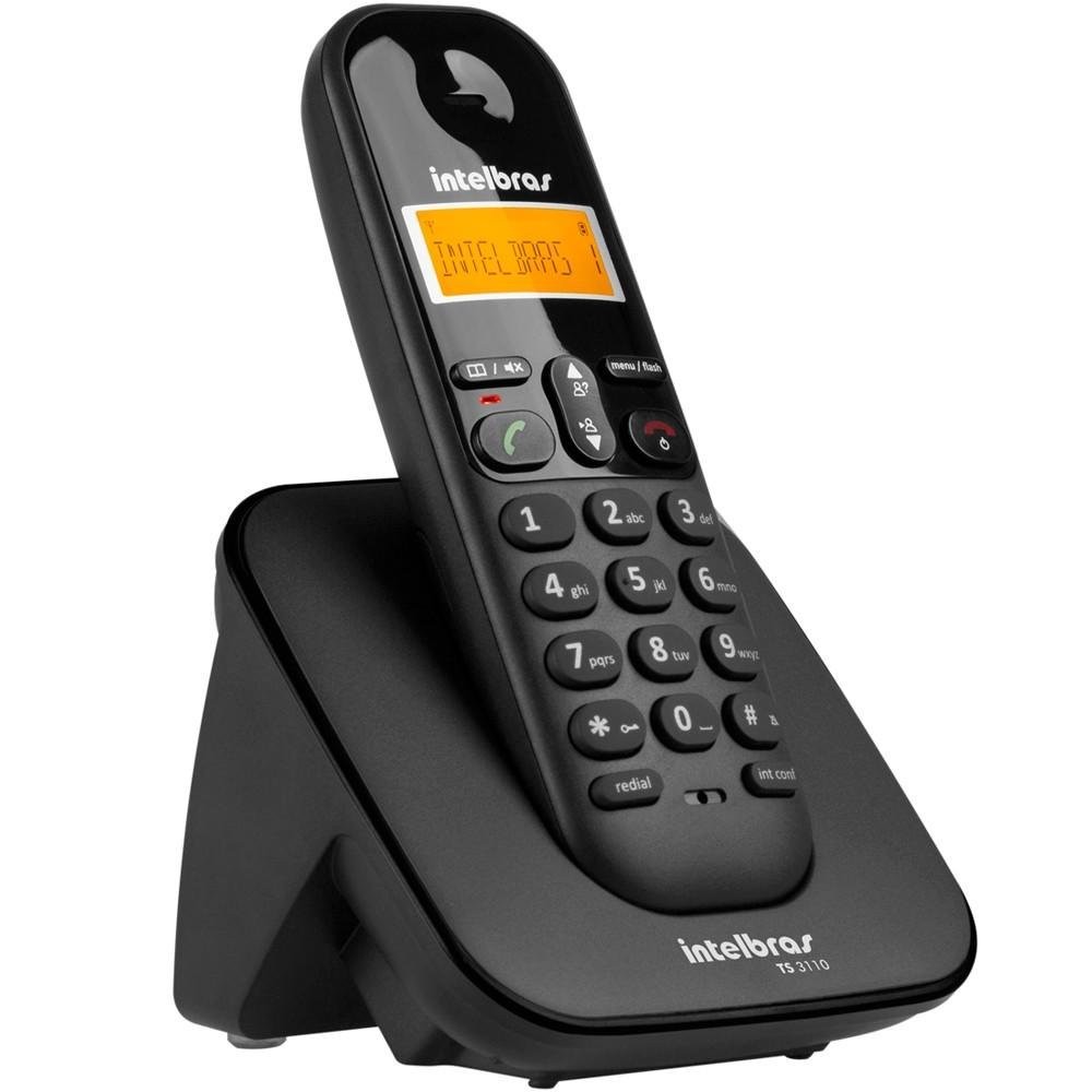 Aparelho Telefone Sem Fio TS 3110 Preto Intelbras Aparelho Telefone Sem Fio TS 3110 Preto Intelbras
