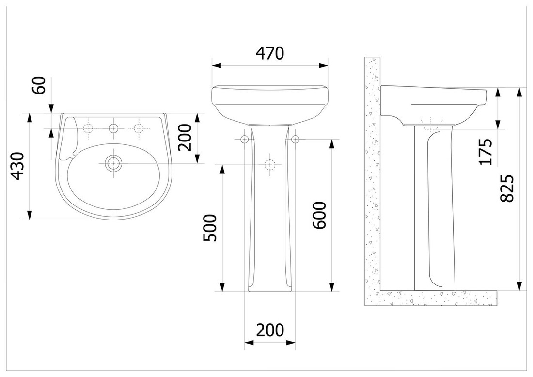 Lavatório Parati Cinza Cromo Logasa