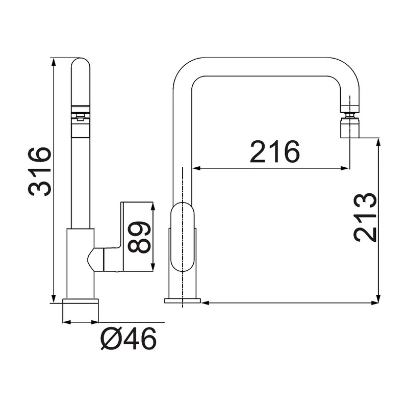 Torneira Para Cozinha de Bancada Loren Loft 1166 C82 Lorenzetti