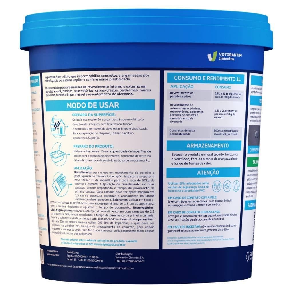 Aditivo Impermeabilizante Imperplus 1 Litros Aditivo Impermeabilizante Imperplus 1 Litros
