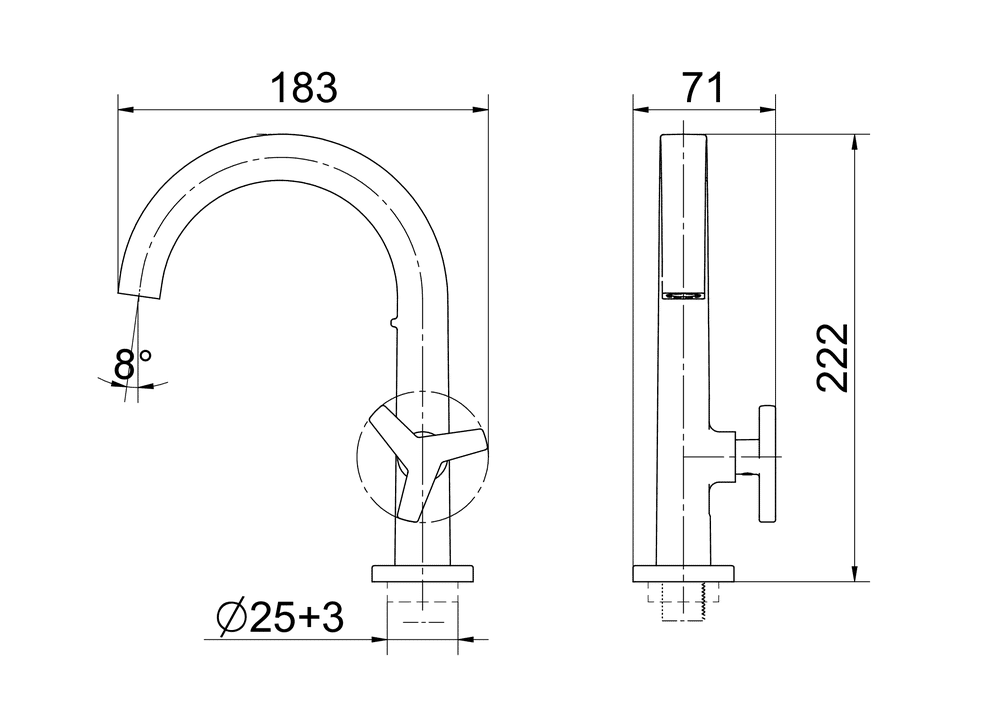 Torneira Lavatorio de Mesa City Chrome High Docol 00876306 Torneira Lavatorio de Mesa City Chrome High Docol 00876306