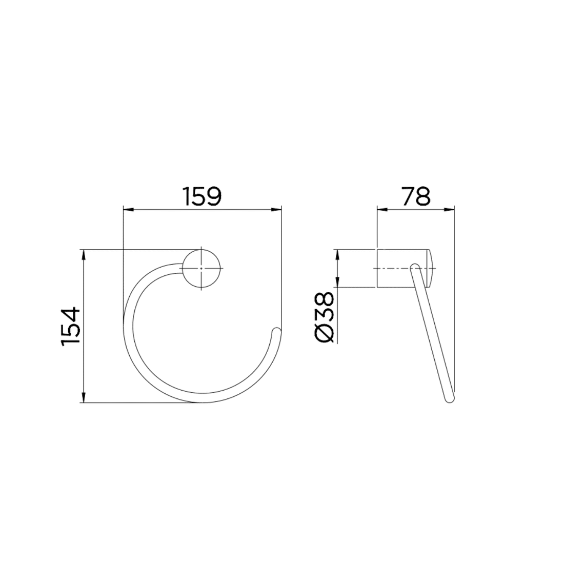 Porta Toalhas Argola Single Docol 158006