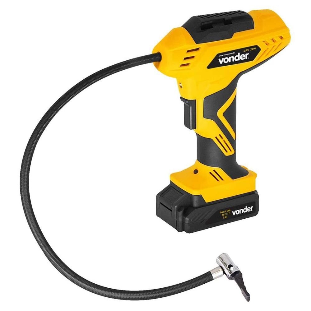 Compressor de Ar Tipo Pistola a Bateria 20V CPV-20N Bivolt 127v/220v Vonder Compressor de Ar Tipo Pistola a Bateria 20V CPV-20N Bivolt 127v/220v Vonder