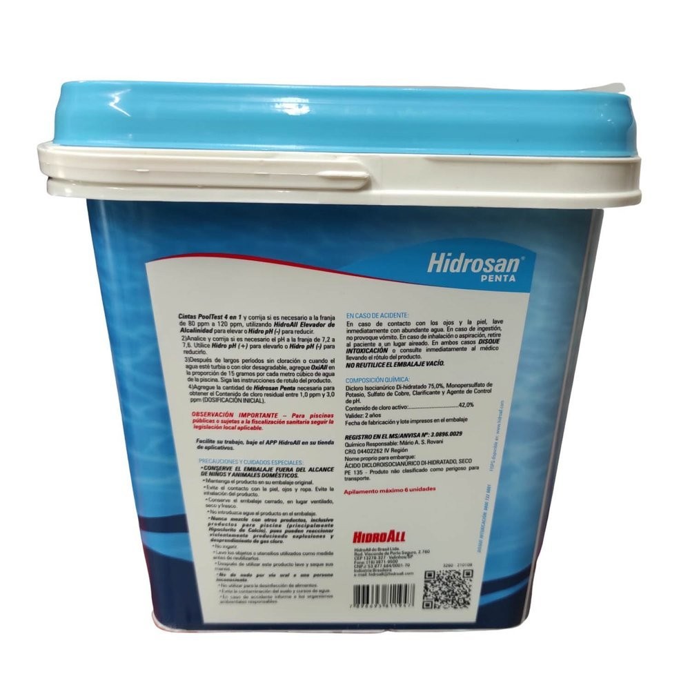 Cloro Hidrosan Penta Balde 2,5 Kg Cloro Hidrosan Penta Balde 2,5 Kg
