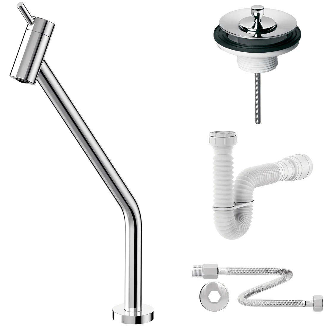 Torneira Loggica Bica Alta Docol Com Válvula de Saída Sifão e Engate Flexível