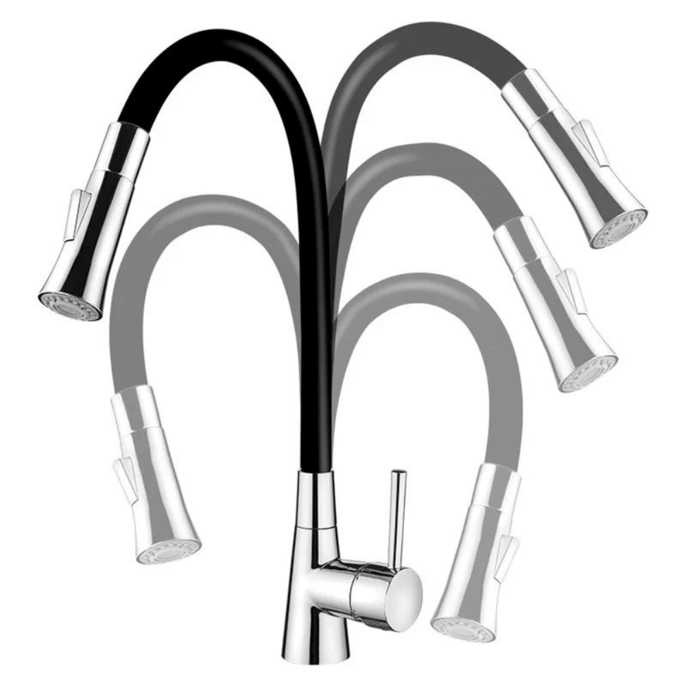 Misturador Monocomando De Mesa Bica Flex Preto/Cromado Lorenzetti 2257 B27 Misturador Monocomando De Mesa Bica Flex Preto/Cromado Lorenzetti 2257 B27