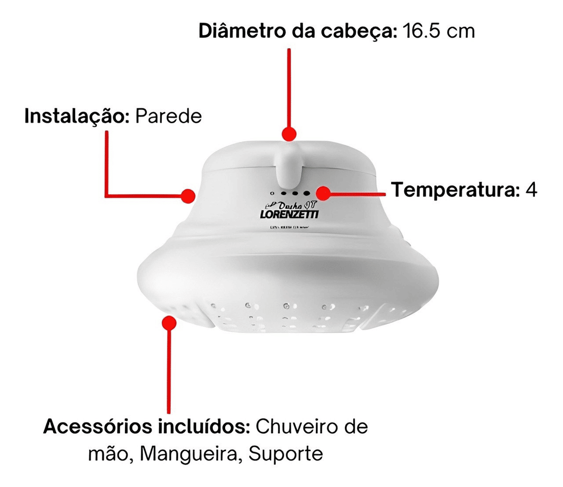 Chuveiro Bella Ducha 4T 6800W 220V Chuveiro Bella Ducha 4T 6800W 220V