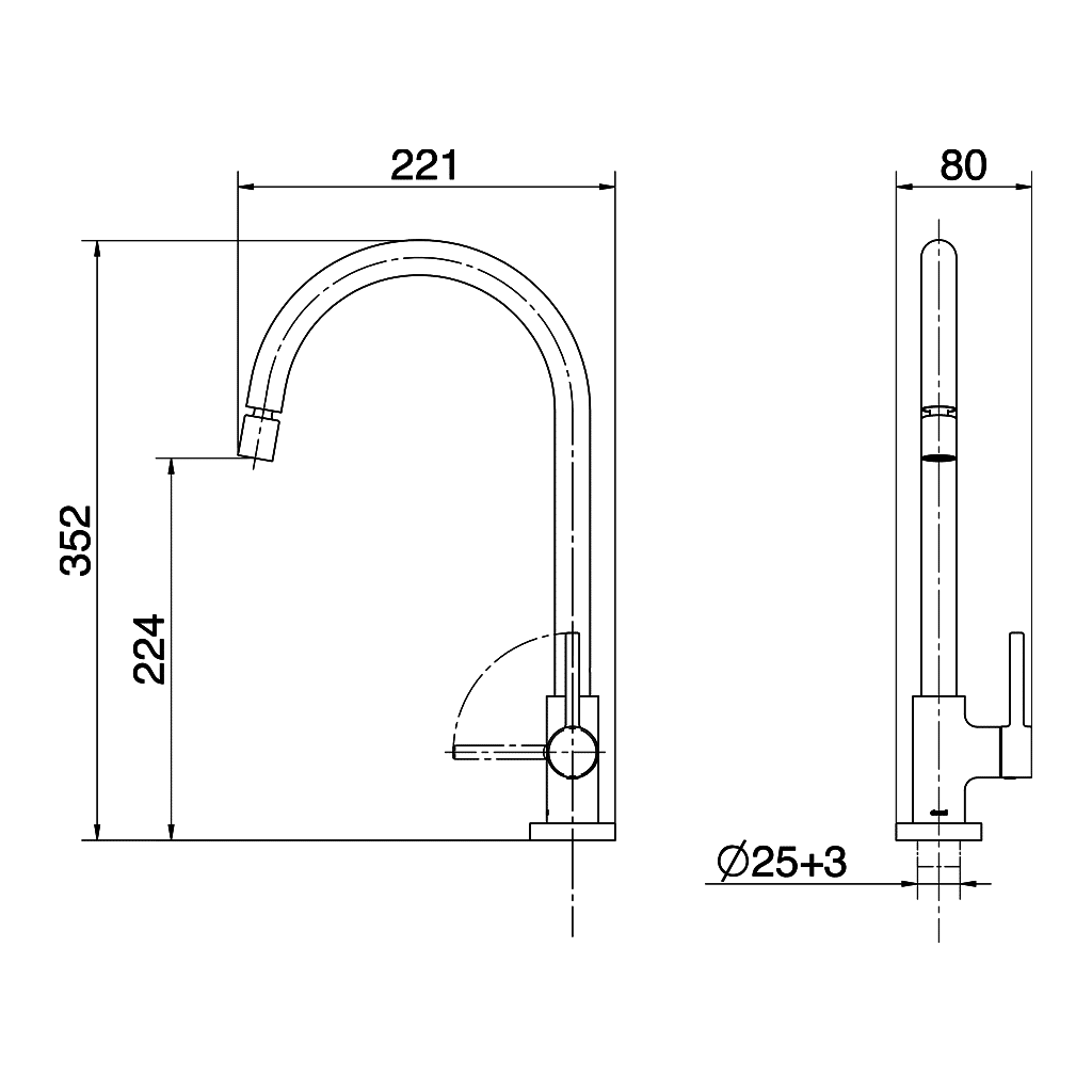 Torneira de Mesa Para Cozinha Bica Alta Spice Cromado Docol 90009021006