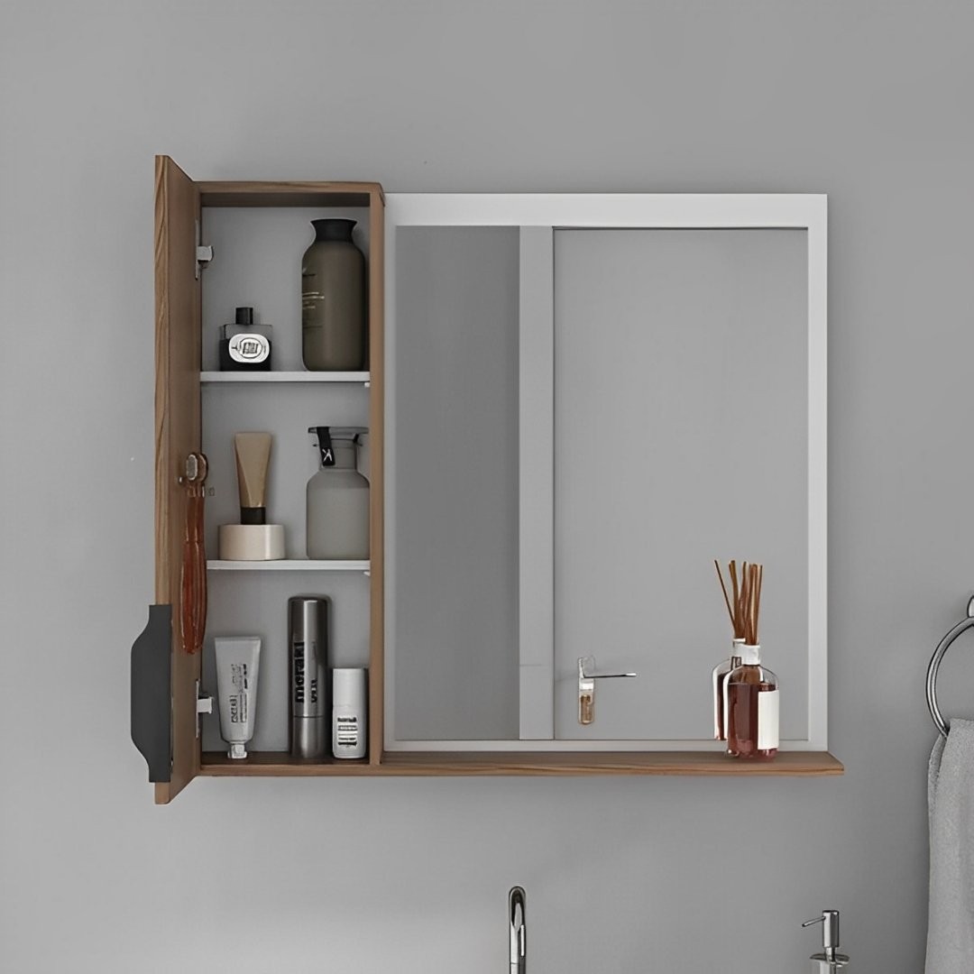 Kit Conjunto de Balcão Para Banheiro Crystal 60cm Nogal Fabribam Kit Conjunto de Balcão Para Banheiro Crystal 60cm Nogal Fabribam