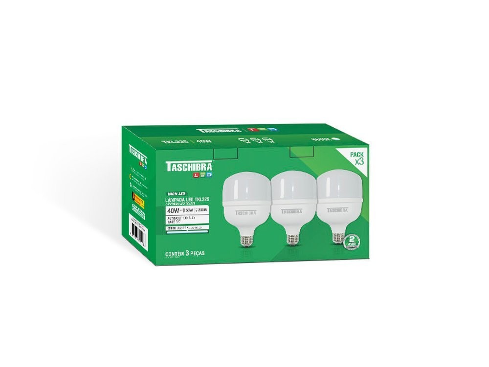 Kit Com 20Pçs Lâmpada Led 40W TKL225 6500K Taschibra Kit Com 20Pçs Lâmpada Led 40W TKL225 6500K Taschibra