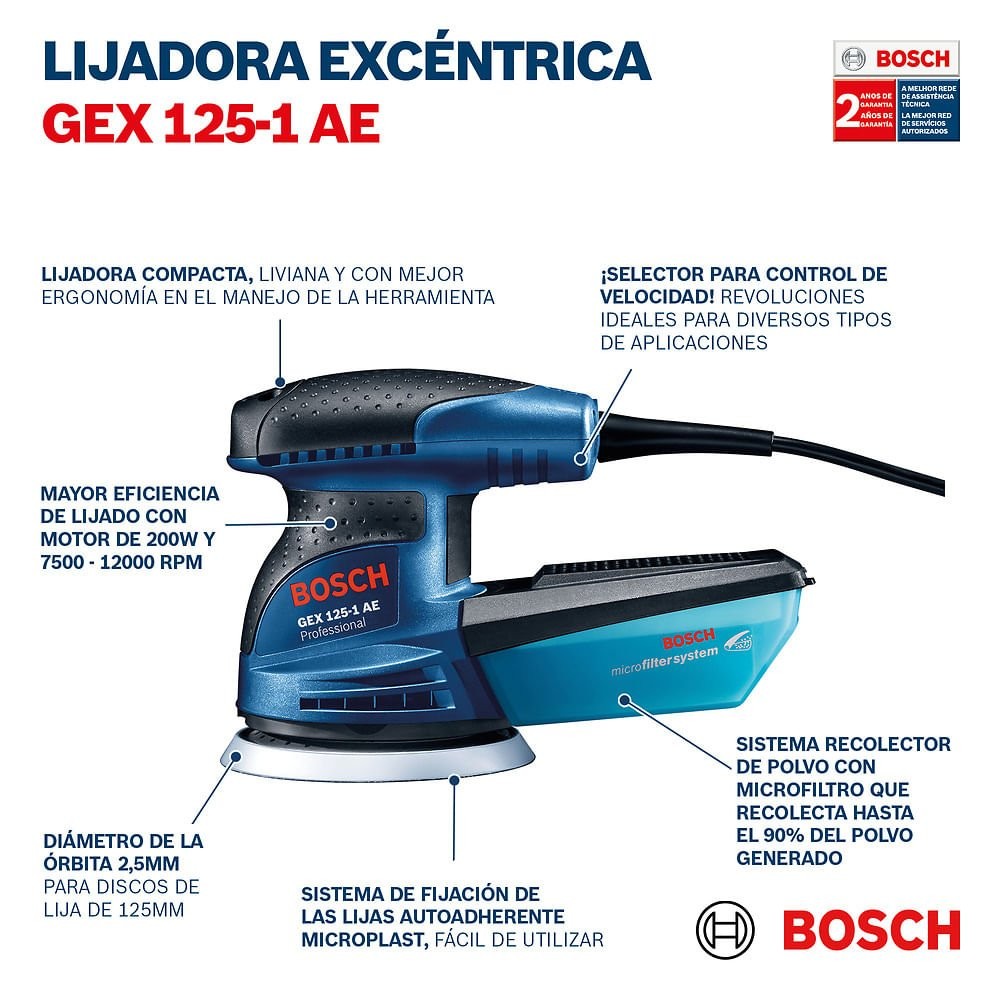 Lixadeira Exentrica Orbital GEX 125-1 220V Lixadeira Exentrica Orbital GEX 125-1 220V