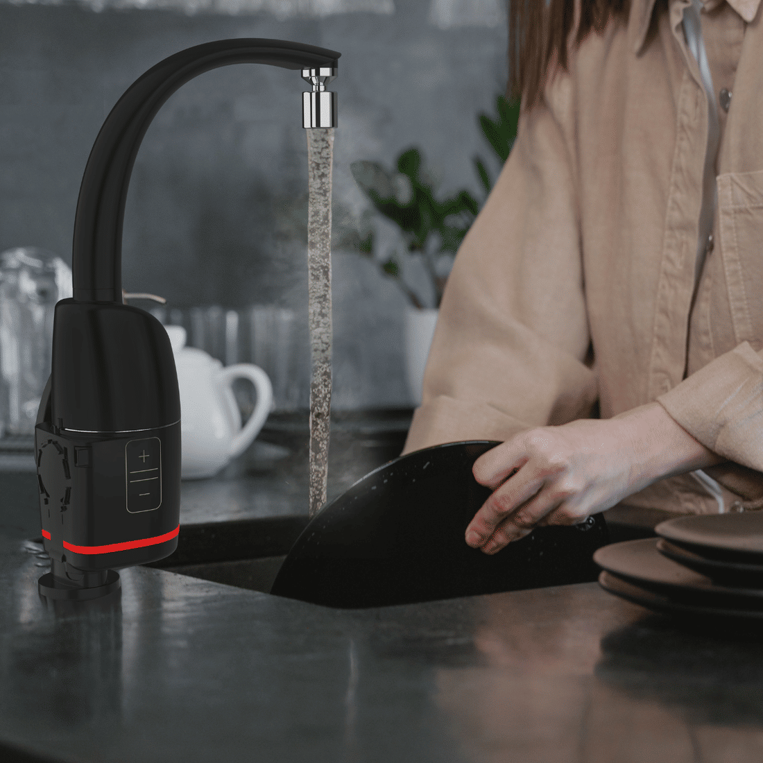 Torneira Elétrica Prima Touch Preta 5500W 220V Zagonel