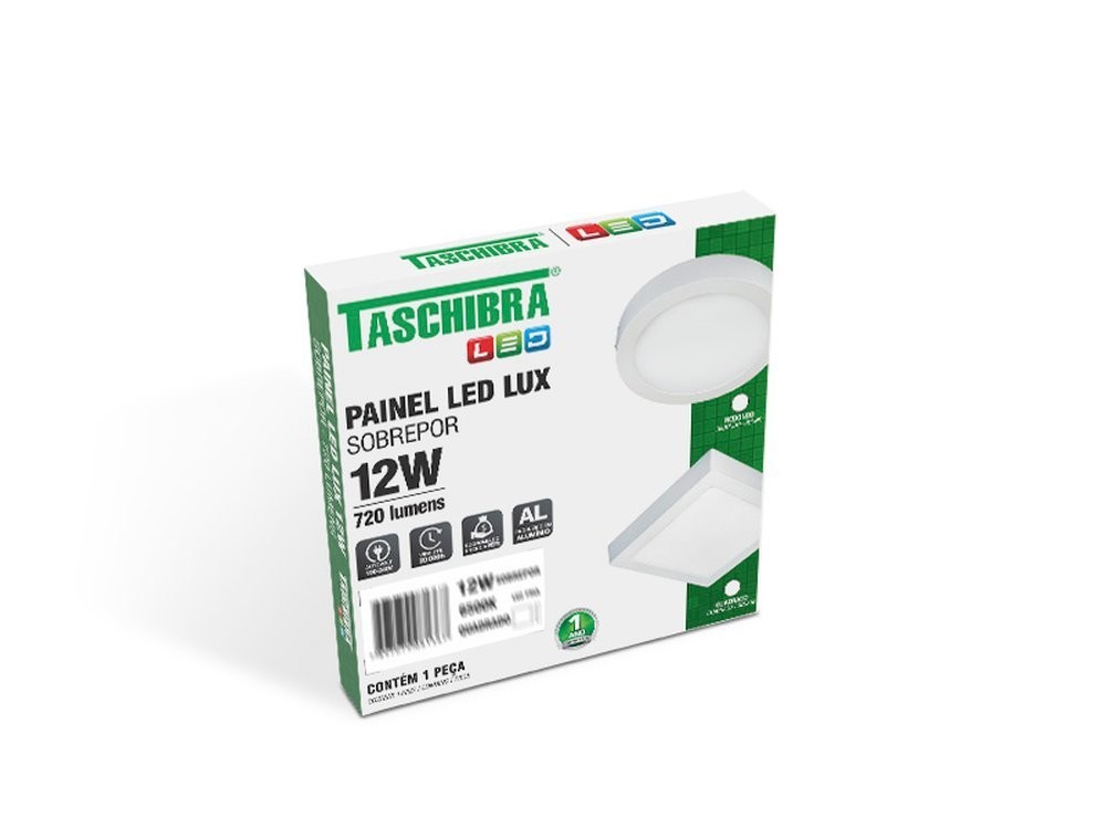 Painel de Led Sobrepor Redondo 12W 6500K Taschibra Bivolt 110V/220V Painel de Led Sobrepor Redondo 12W 6500K Taschibra Bivolt 110V/220V