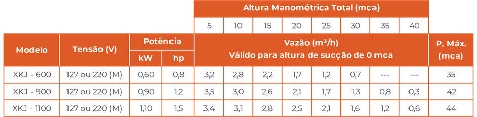 Motobomba Periférica Auto-Aspirante XKJ-600I 0,8 CV Motobomba Periférica Auto-Aspirante XKJ-600I 0,8 CV