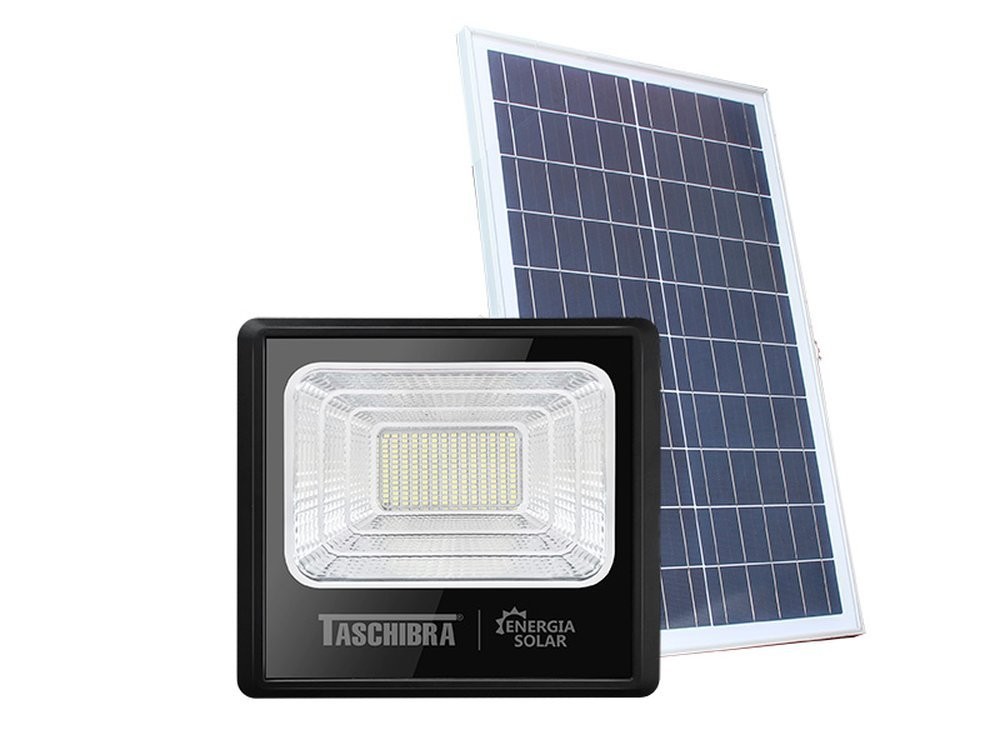 Refletor TR Led Solar 25W Preto 6500K