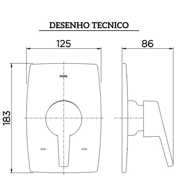 Base Monocomando 3/4 Com Acabamento Nexus Docol 00502906 Base Monocomando 3/4 Com Acabamento Nexus Docol 00502906