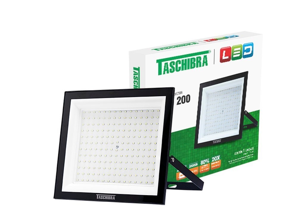 Refletor TR Led 200W Preto 6500K