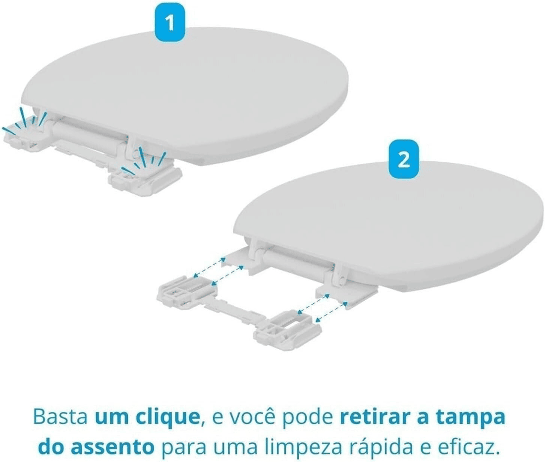 Assento Sanitário Almofadado Soft Close Click TOV/SCK-Br1 Branco Astra Assento Sanitário Almofadado Soft Close Click TOV/SCK-Br1 Branco Astra