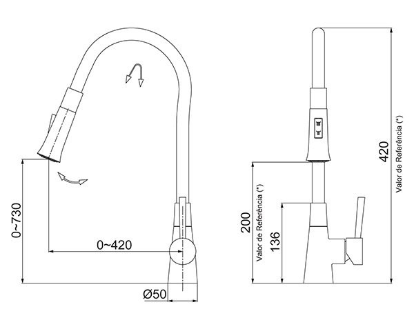 Misturador Monocomando De Mesa Bica Flex Preto/Cromado Lorenzetti 2257 B27 Misturador Monocomando De Mesa Bica Flex Preto/Cromado Lorenzetti 2257 B27