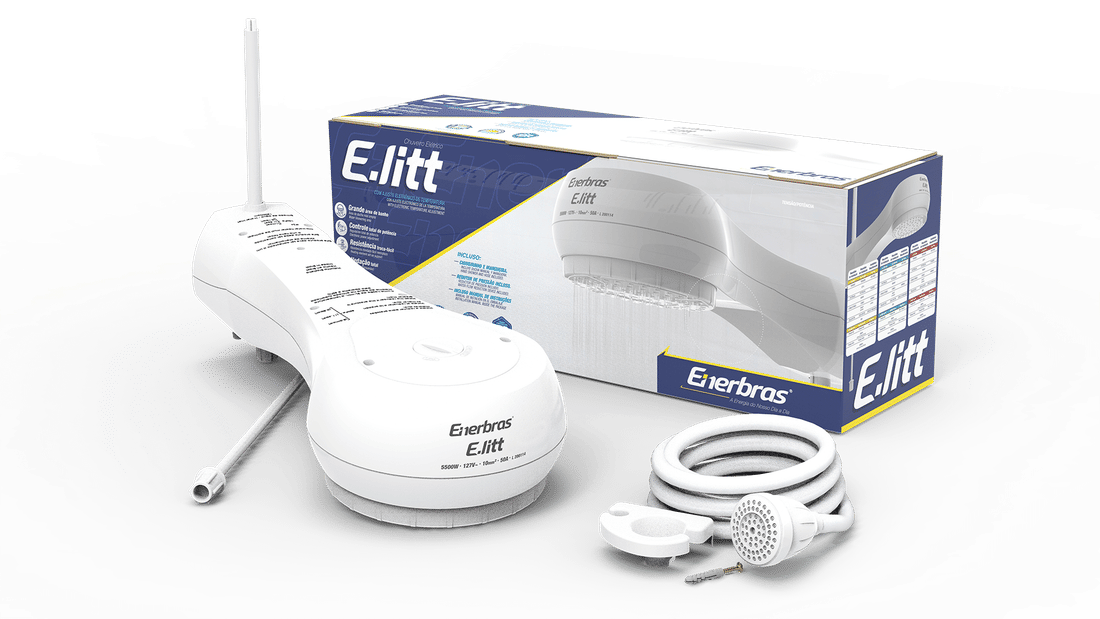 Chuveiro Eletrônica E-Litt Branco 7500W 220V Chuveiro Eletrônica E-Litt Branco 7500W 220V