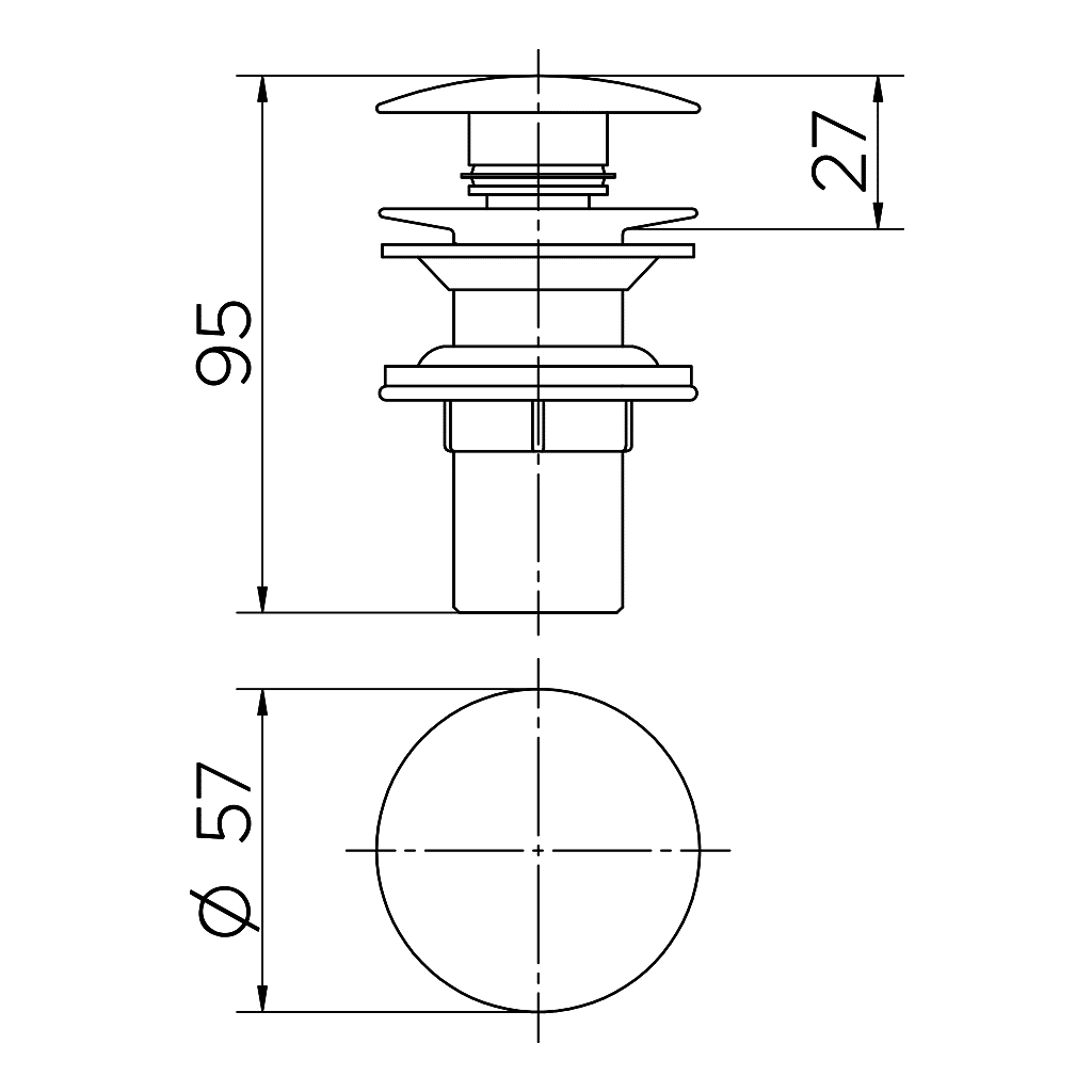 Vávula De Saída de Água Click Clack Cromada Docol 00922406 Vávula De Saída de Água Click Clack Cromada Docol 00922406
